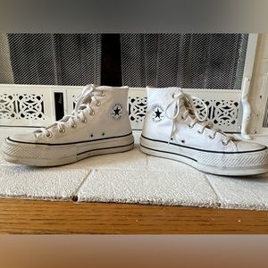 Converse All Star Platform Hi-Tops White